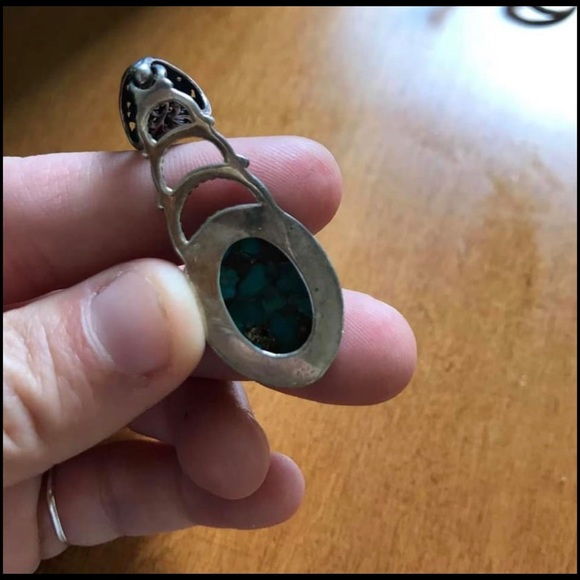 Real Turquoise & Sterling silver pendant - Picture 4 of 5
